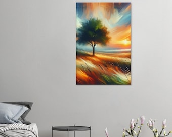 Evening Glow - Vibrant Tree Landscape on Canvas | Impressionist Art