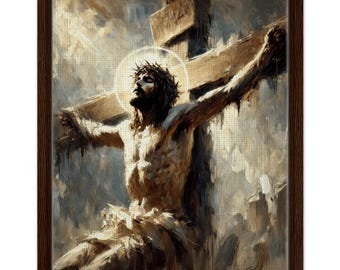 Jesus Crucifixion Wall Art - Catholic Christian Decor, Faith-Inspired Home Art, Unique Religious Gift