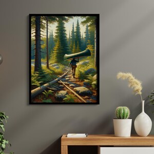 Wilderness Canoe Portage Art Print | Scenic Wall Art & Home Decor