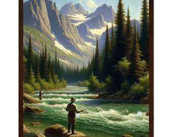 Fly Fishing in a Mountain Stream | Wall Art | Scenic Wilderness Landscape