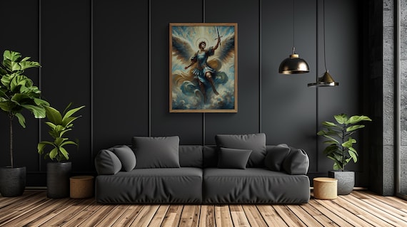 St. Michael the Archangel Christian Catholic Framed Canvas Wall Art