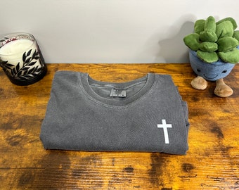 Camisa con estampado de cruz, color cómodo, ropa cristiana, ropa de Jesús, camiseta de Jesús