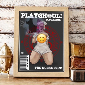 PlayGhoul Nurse Print | Without Frame| Wall Art Decor Illustrated Print A4 | Bold Funky Vibrant Quirky | Nerdy Gift | Dungeons And Corgis