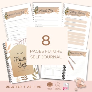Future Self Journal, Dear Future Me, To Future Self, Daily Journal Template, Future Me Journal, Boho Journal, Printable Journal Pages