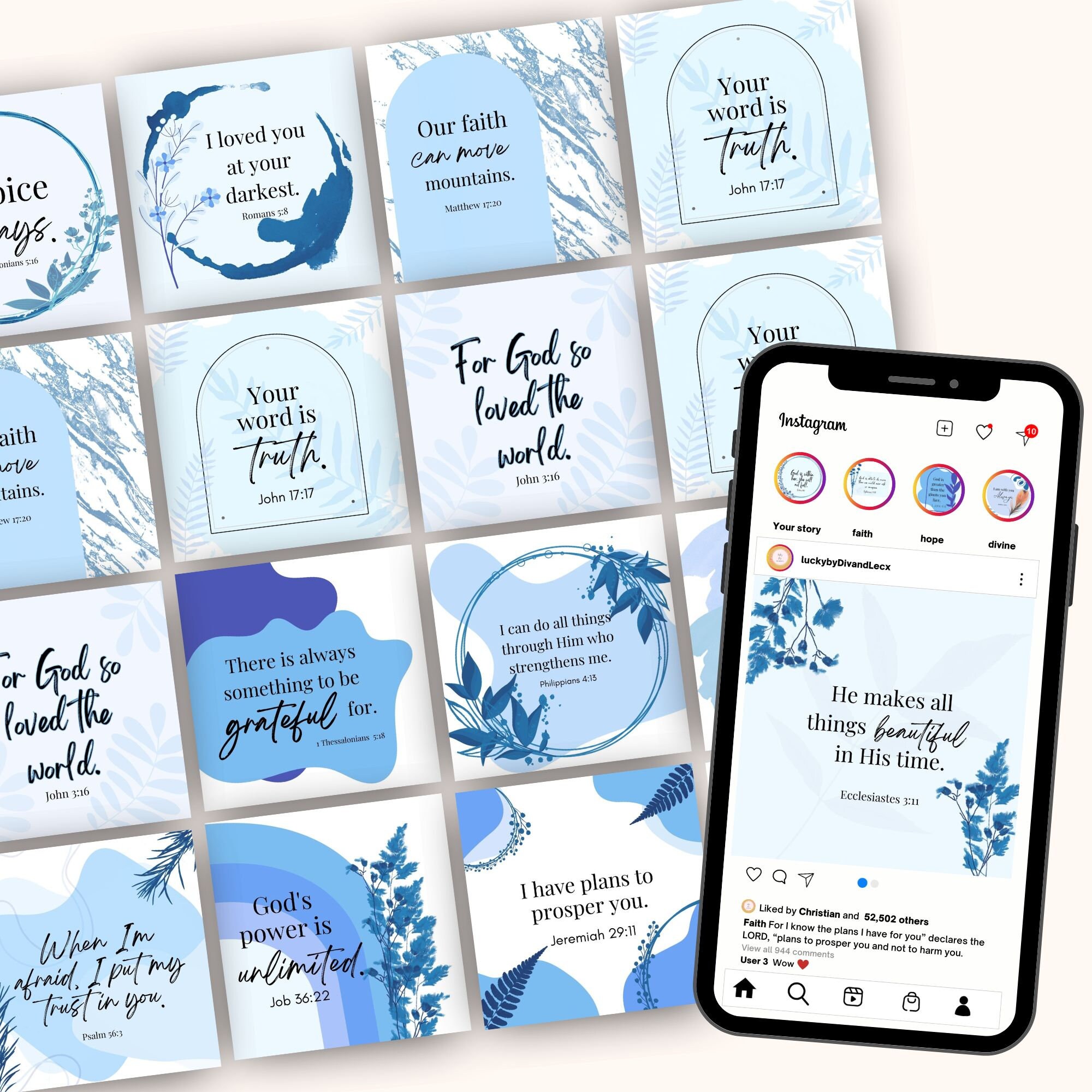 Bible Verse Instagram Post Canva Templates, 85 Post Canva Templates ...