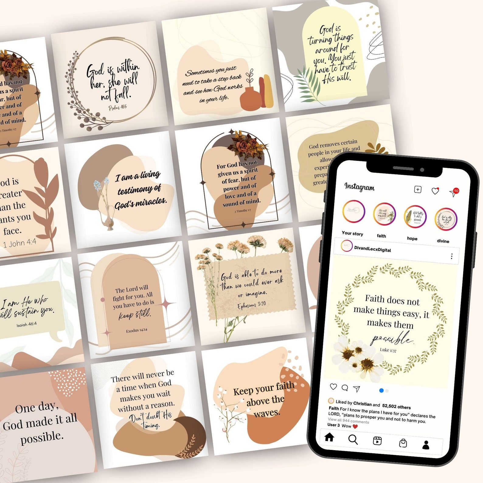 Bible Verse Instagram Post Canva Templates, 85 Post Canva Templates ...