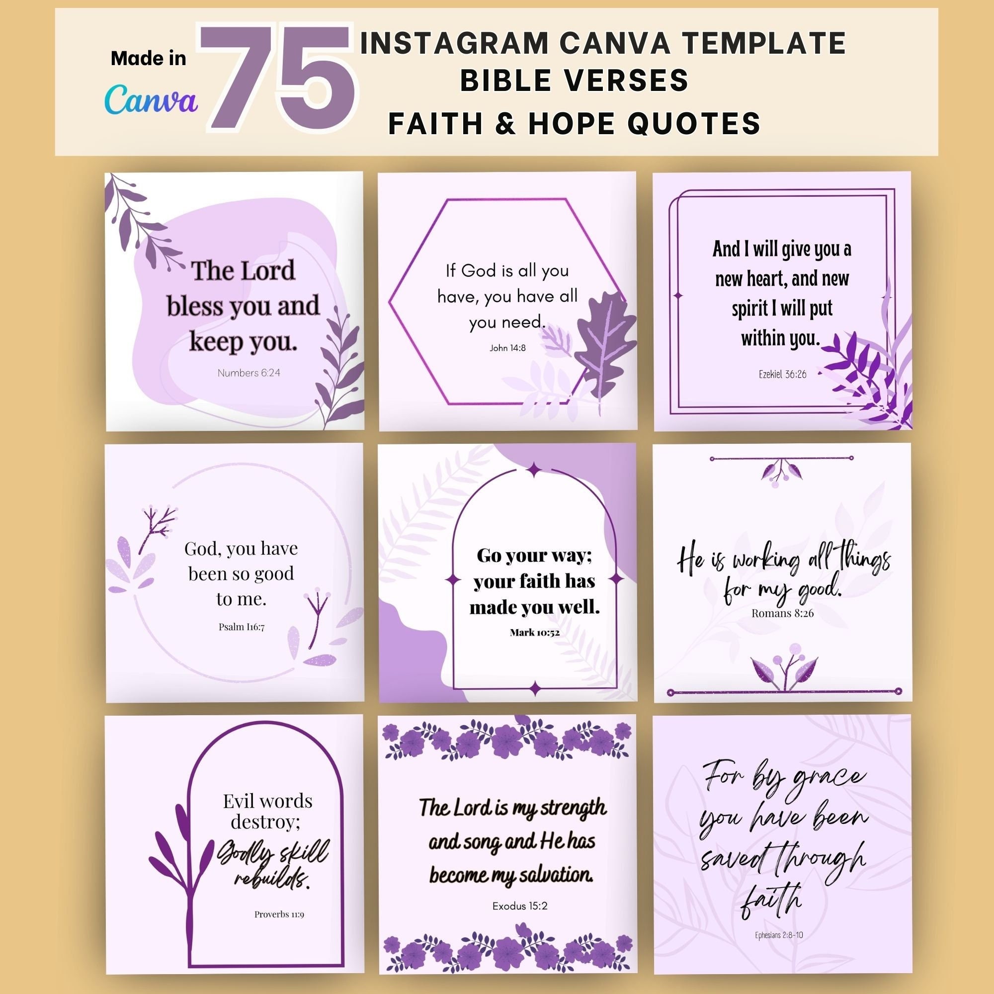 75 Christian Bible Verses Templates , Canva Christian Quotes , Purple 75 Christian Bible Verses Templates , Canva Christian Quotes , Purple