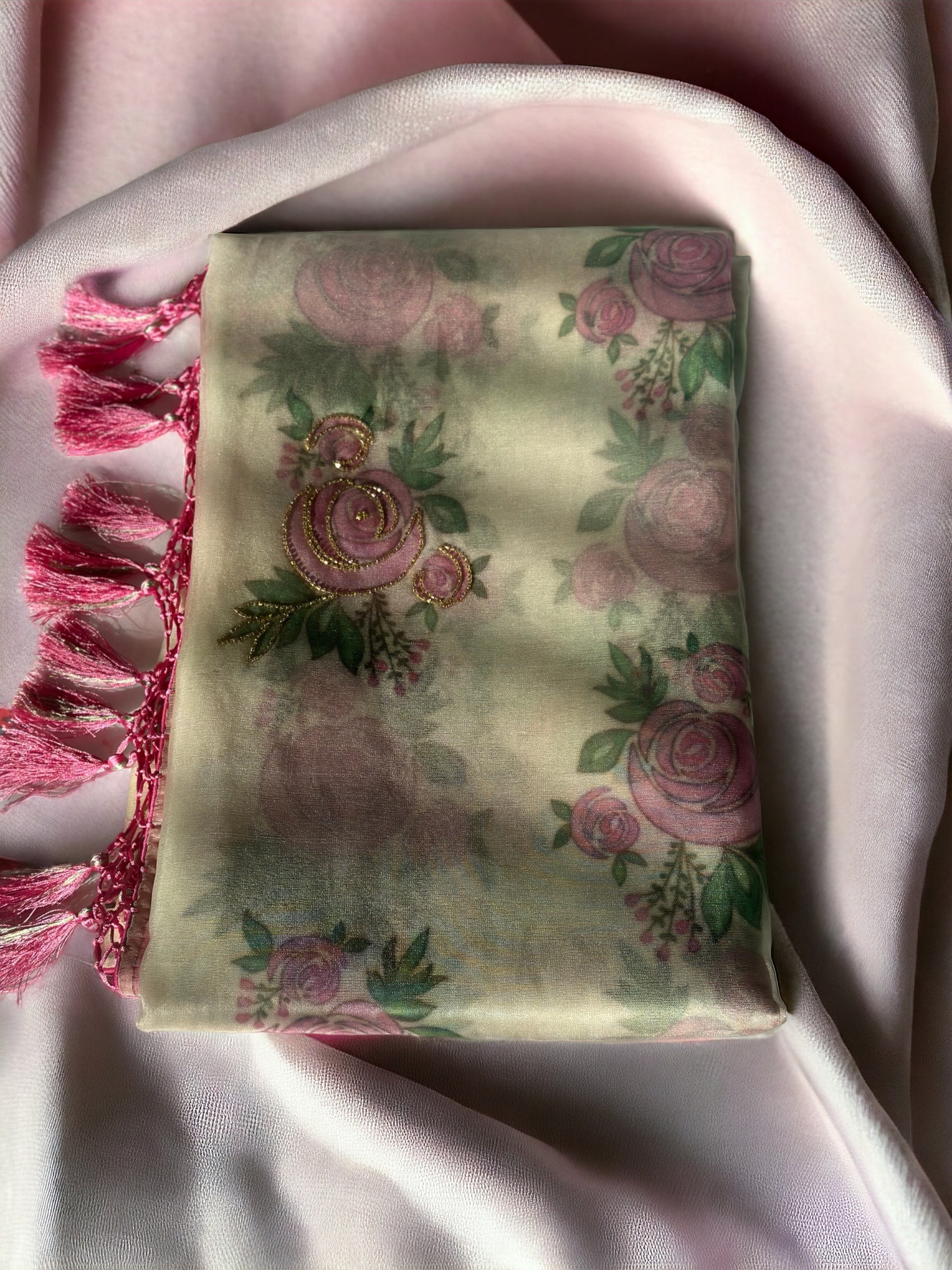 Organza silk sarees with embroidery price deals