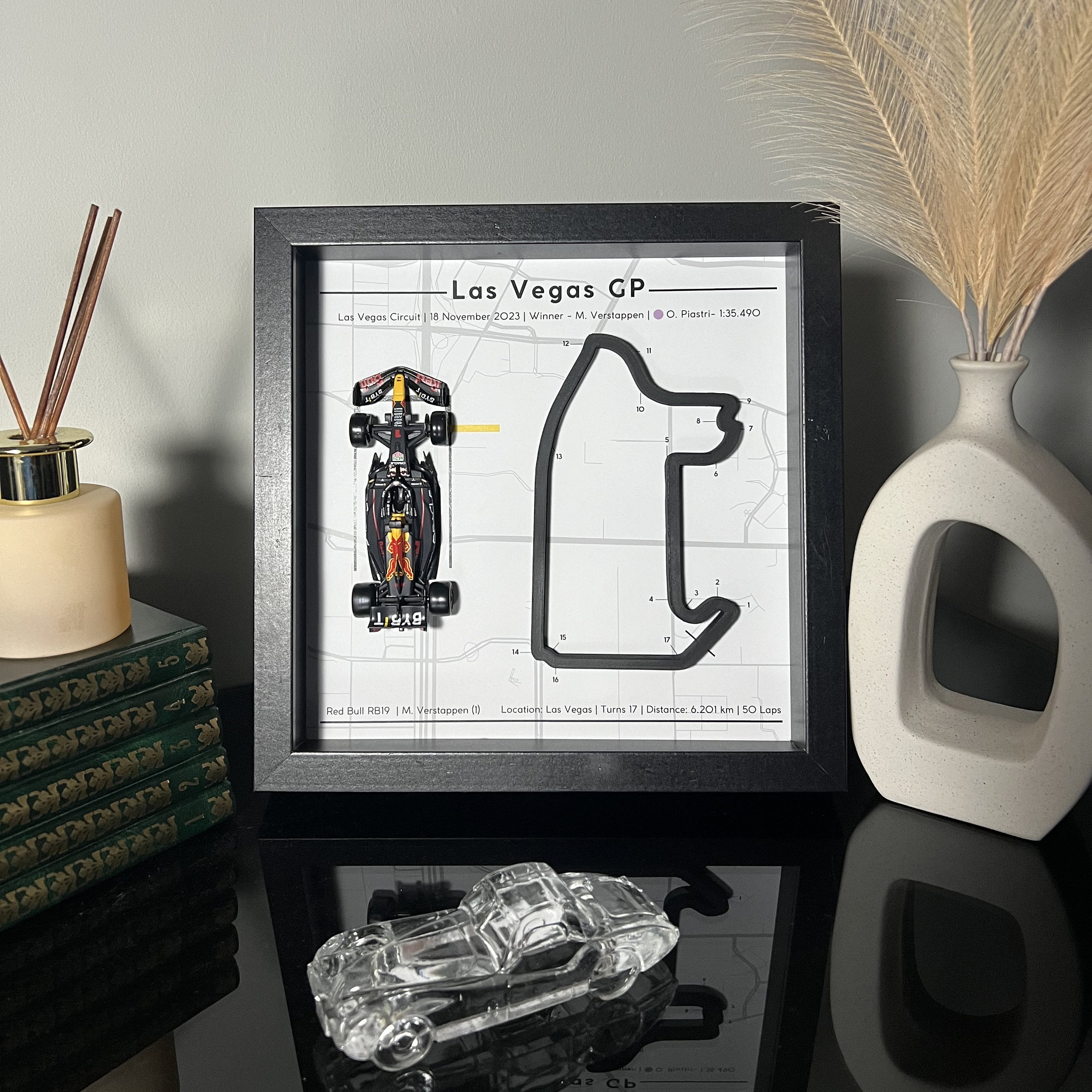 Las Vegas GP Max Verstappen Grand Prix Formula 1 With Car Frame F1 Frame F1 Track Wall Art F1