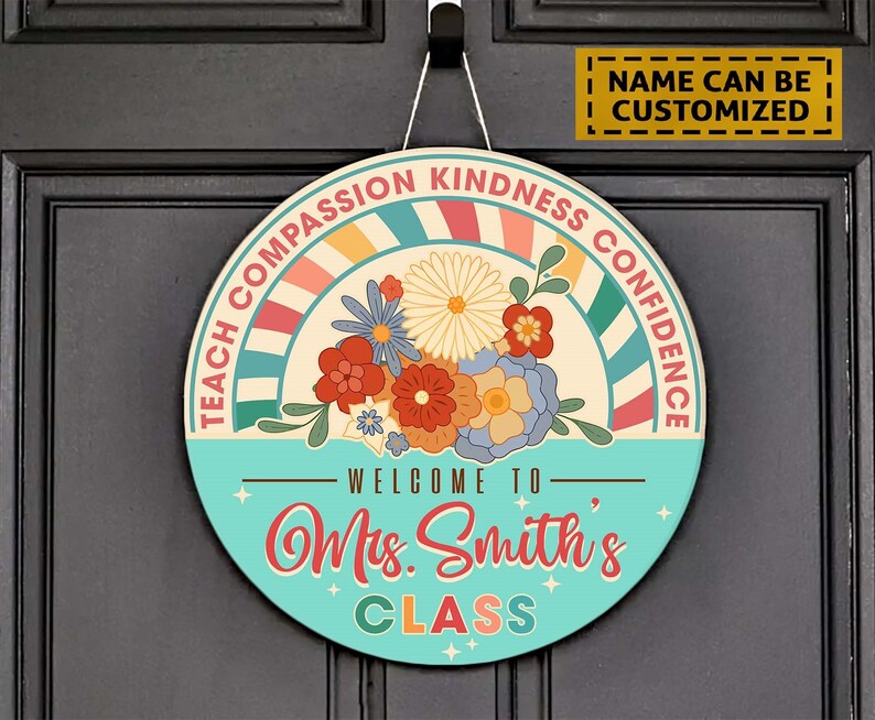 Personalized Teacher Door Sign Teacher Name Sign Teacher Etsy