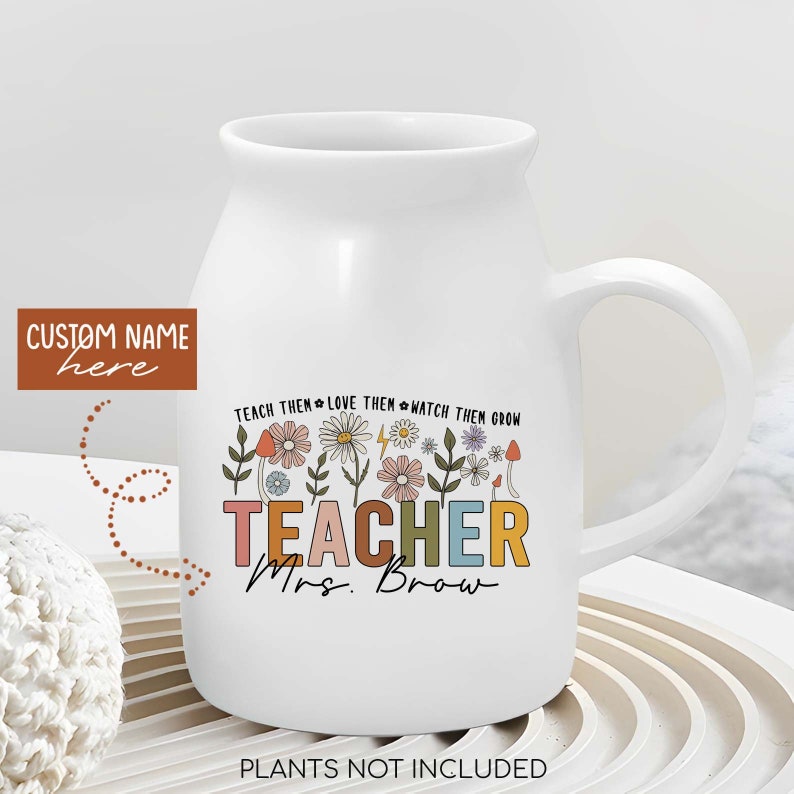 Personalized Teacher Vase Teacher Gifts Ceramic Vase End of Etsy