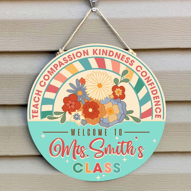Personalized Teacher Door Sign Teacher Name Sign Teacher Etsy