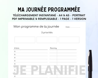 Agenda stampabile minimalista per la vita quotidiana professionale o privata: produttività, appunti, download immediato pdf A4 A5