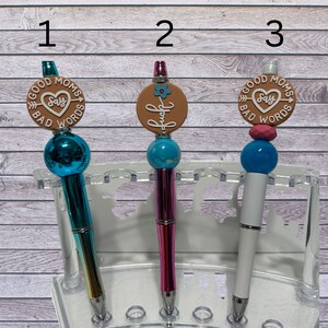 Good Moms Say Bad Words/F**K double sided focal bead PEN w/refill ink