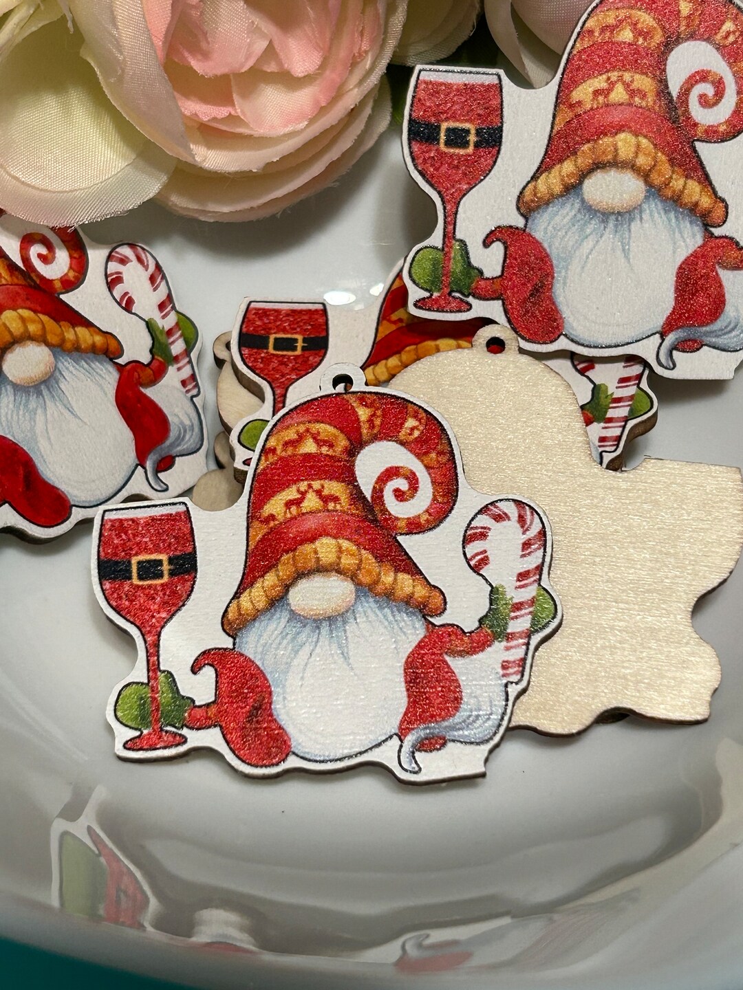 3 Gnomes Love Wine Wooden Charm Etsy