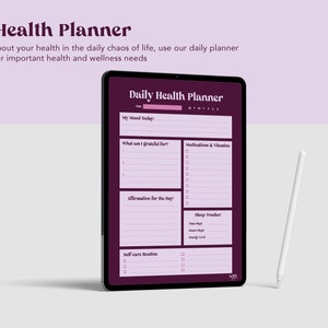 Daily Health Planner, Daily Planner Digital, Journal Digital PDF, Daily Digital Journal, Printable Planner, iPad Goodnotes Notability