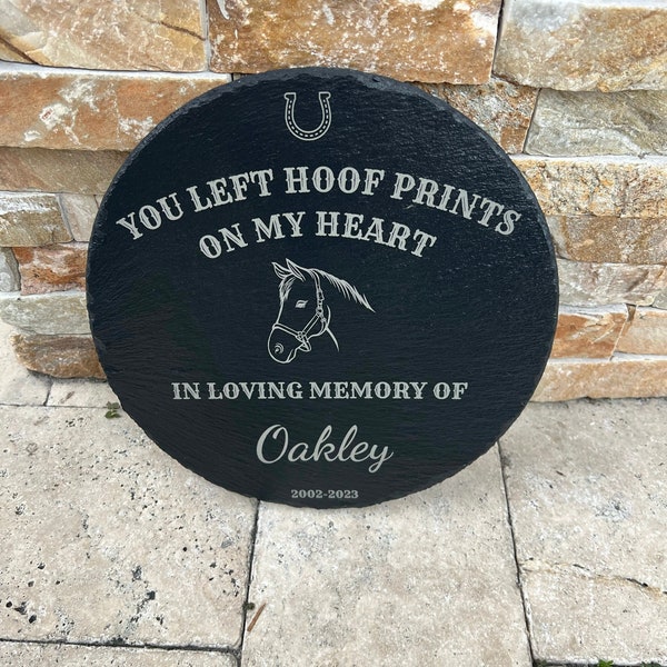 Horse Memorial Stone, Pet Memorial Stone, Engraved Horse memorial Gift, Horse Memorial Plaque, Pet Grave Stone, Horse Garden Stone