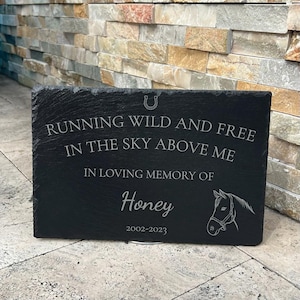 Horse Memorial Stone, Pet Memorial Stone, Engraved Horse memorial Gift, Horse Memorial Plaque, Pet Grave Stone, Horse Garden Stone