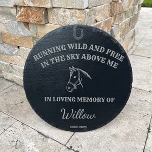 Horse Memorial Stone, Pet Memorial Stone, Engraved Horse memorial Gift, Horse Memorial Plaque, Pet Grave Stone, Horse Garden Stone
