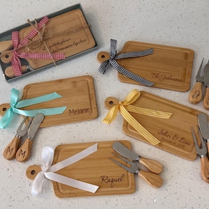 Engraved Mini Charcuterie Board, Engagement Gift, Wedding Gift, Bridal Shower, Hosting Gift, Personalized Small Cutting Board, Unique Gift