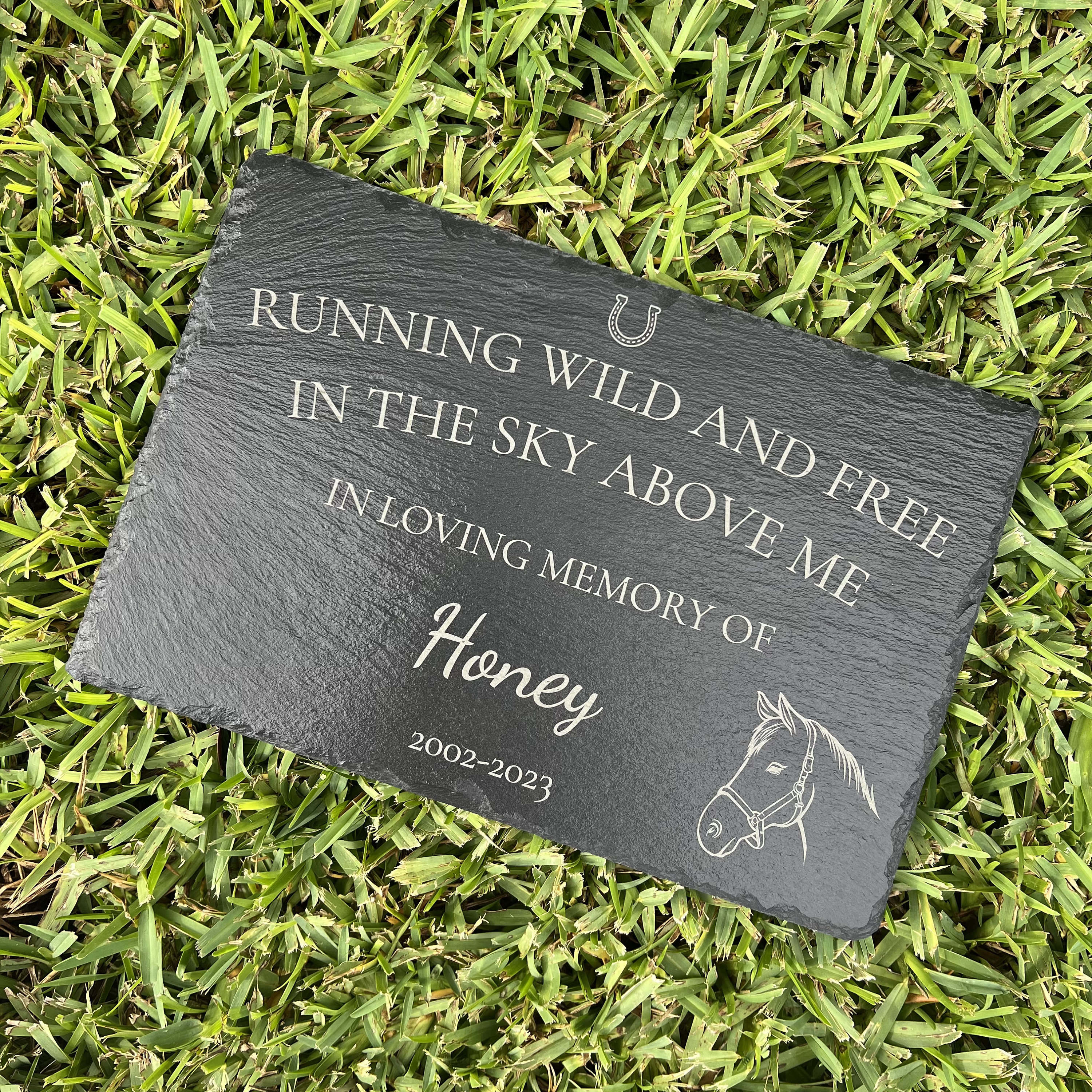 Horse Memorial Stone, Pet Memorial Stone, Engraved Horse memorial Gift, Horse Memorial Plaque, Pet Grave Stone, Horse Garden Stone