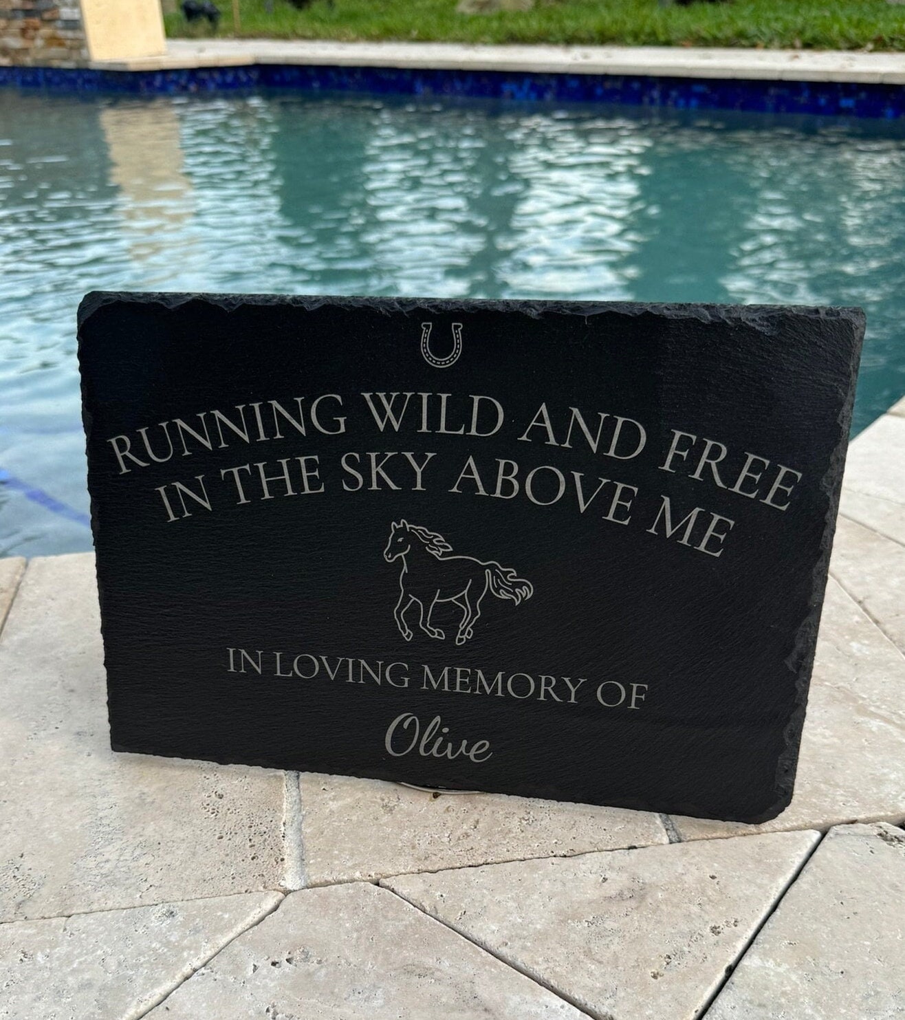 Horse Memorial Stone, Horse Loss, Engraved Horse Memorial Marker, Horse Memorial Plaque, Horse Garden Stone, Horse Gift