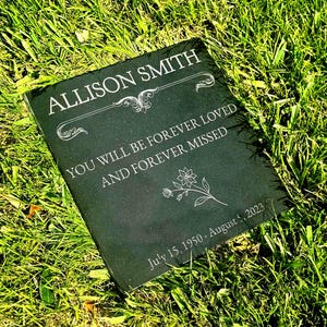Granite Grave Stone, Personalized Grave Marker, Custom Memorial Stone, Engraved Headstone, Headstone Marker, Cemetery Grave Stone