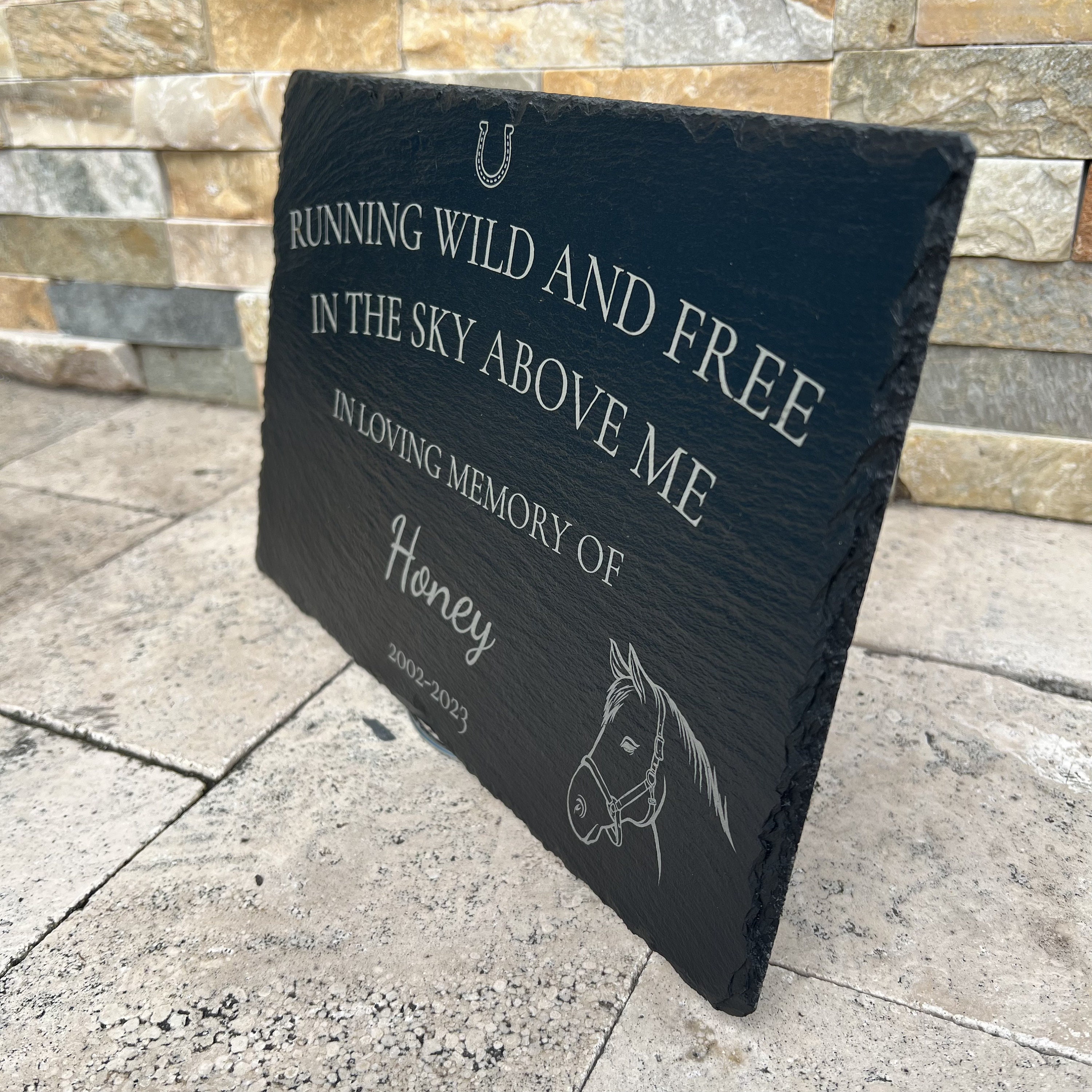 Horse Memorial Stone, Pet Memorial Stone, Engraved Horse memorial Gift, Horse Memorial Plaque, Pet Grave Stone, Horse Garden Stone