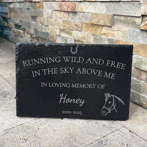 Horse Memorial Stone, Pet Memorial Stone, Engraved Horse memorial Gift, Horse Memorial Plaque, Pet Grave Stone, Horse Garden Stone