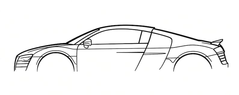 Audi R8 LMX Silhouette DXF File, Car Side Profile Vector for CNC and ...