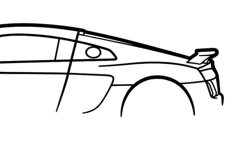 Audi R8 Mk2 Silhouette DXF File, Car Side Profile Vector for CNC and ...