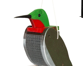 Hummingbird Wooden Hanging Bird Feeder