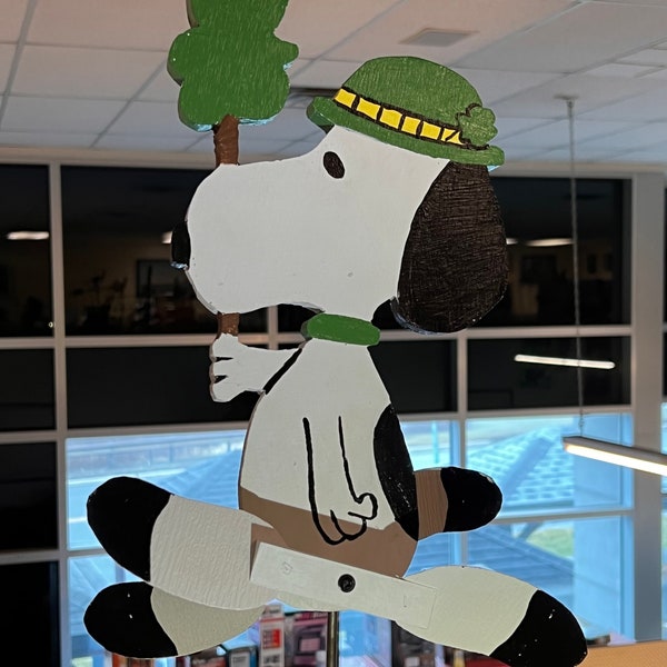 Custom Shamrock Snoopy St. Patricks Day Whirly Gig [Hand-Made]