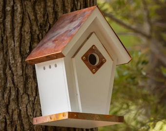 4" Wren House - PVC/Vinyl with Flamed Copper Roof