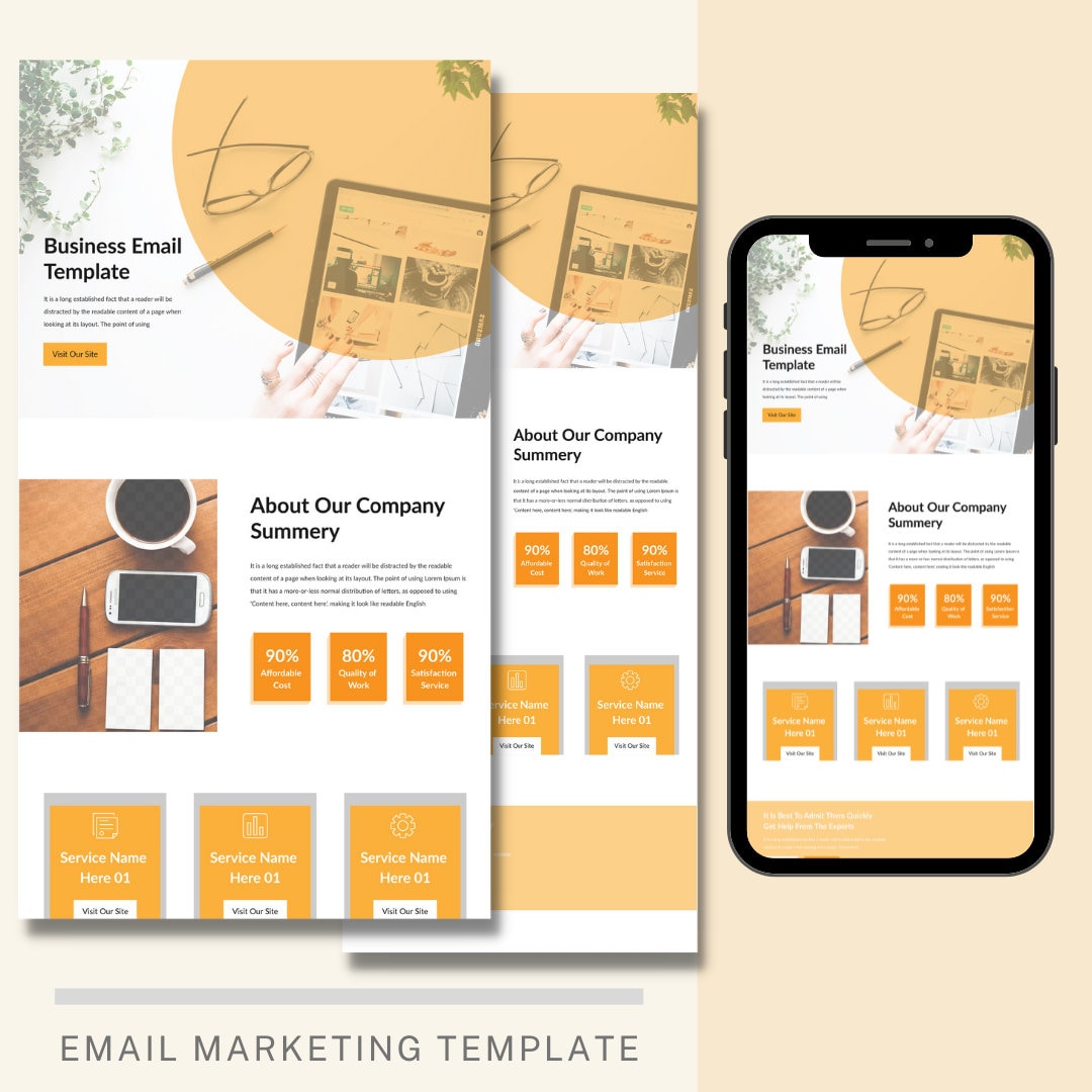 Email Marketing Template Canva Template For Business Email Sales 