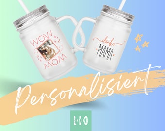 Personalisiertes Trinkglas für Mamas, Muttertag, Geschenk,