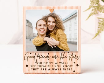 Friends Are Like Stars, Best Friends Gift, Custom Engraved Photo Frame, Best Friend Gift Ideas, Personalized Frame, Best Friend Birthday