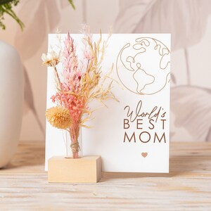 Mothers Day Gift for Mom, daughter, Dried Flower Bouquet, Flowers Gifts for Women, Mum, Vase Home Decor Floral Arrangements Personalized