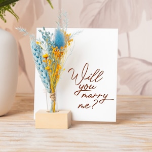 Will you Marry Me Gift Proposal, Dried Flower Bouquet, Home Decor, Gift for Her Him Marriage, Custom Wedding Personalised Gift marry me card