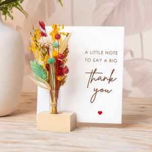 Card A Little Note To Say A Big Thank You, Leaving Card, Dried Flowers Bouquet, Best Friend Thank You, Co-worker Boss, Friend Thank You gift image 1