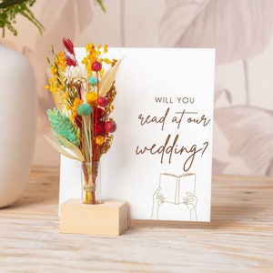 Will You Read At Our Wedding question Card, Wedding Request Card, proposal box, Party Proposal, Dried Flower Bouquet, Home Decor Wedding Box