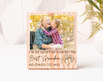 I'm Lucky as Can Be The Best Grandma Belongs to Me Picture Frame, Gift for Grandma from Grandkids, Best Grandma Picture Frame Personalized