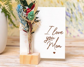 Dried Flower Bouquet Card - Personalized Mom Gift - Mother's Day