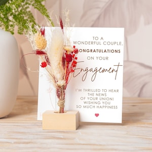 Engagement Gifts, Congratulations On Your Engagement, Mr and Mrs Gifts, Dried Flower Bouquet, Home Decor,  Personalised Engagement Card Love