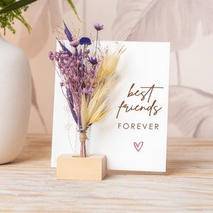 Best Friends Forever, Birthday Card for Friend, Bestie, Forever friends Dried Flower box Personalized gift for friend Birthday Gifts For Her