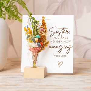 Sister you have no idea how amazing you are, Special Gift For Sister, Dried Flowers Bouquet Flowers Box, Positive Encouragement Motivational