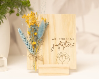Will You Be My Godfather, Dried Flower Bouquet, Proposal Box, Godfather to be, Box for Godfather, Baptism, Personalized Godfather Proposal