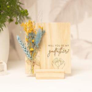 Will You Be My Godfather, Dried Flower Bouquet, Proposal Box, Godfather to be, Box for Godfather, Baptism, Personalized Godfather Proposal