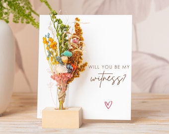 Will You Be My Witness, Wedding Proposal Card, Proposal box, Dried Flower Bouquet, Vase, Wedding Box, Decor, Personalised Gift for witness