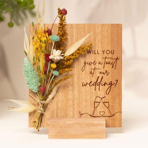 Will You Give A Toast At Our Wedding?, Wedding Card Proposal, Dried Flowers Vase, Wedding Toast Proposal, Box Bridal Party Box Flowers